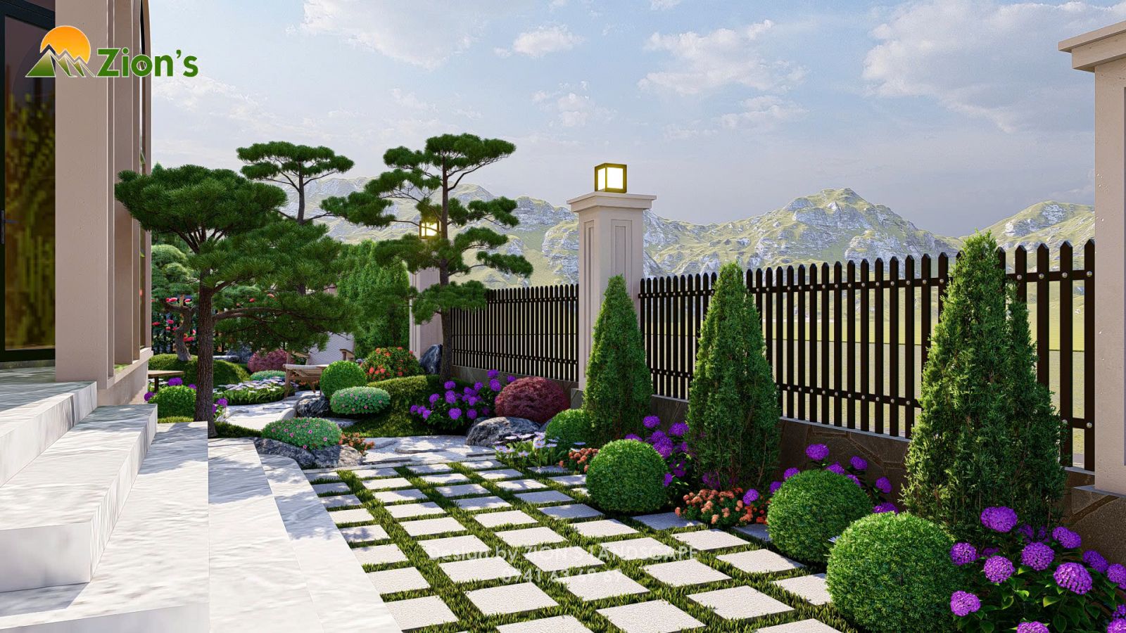 Thiết kế sân vườn biệt thự tại Đà Lạt - zions